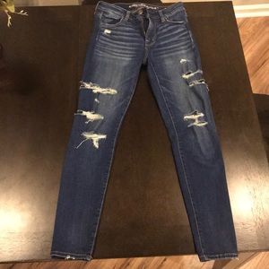 American Eagle ripped stretchy high rise jeggings